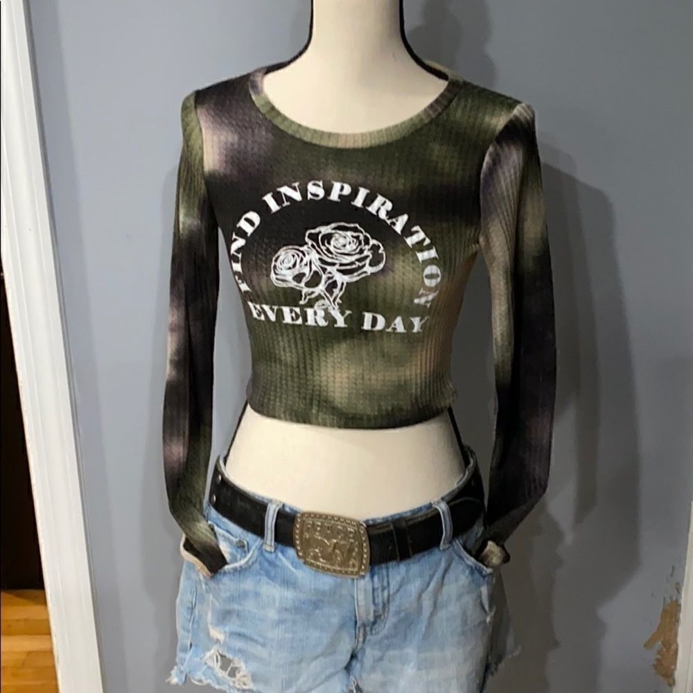 Long sleeve Crop tie dye